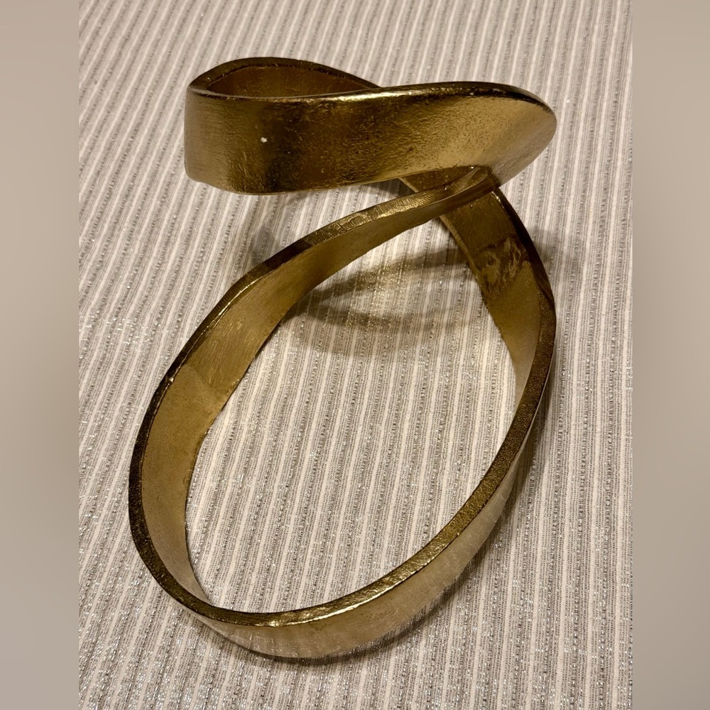 Metal Gold Colored Iron Ribbon Knot Art Sculpture Mid Century Modern - Picture 3 of 9